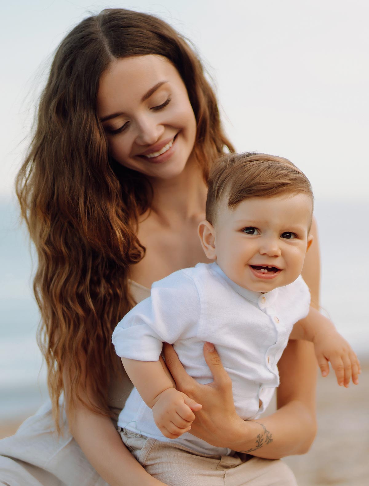 A mother and child playing without any stress after their psychology appointment
